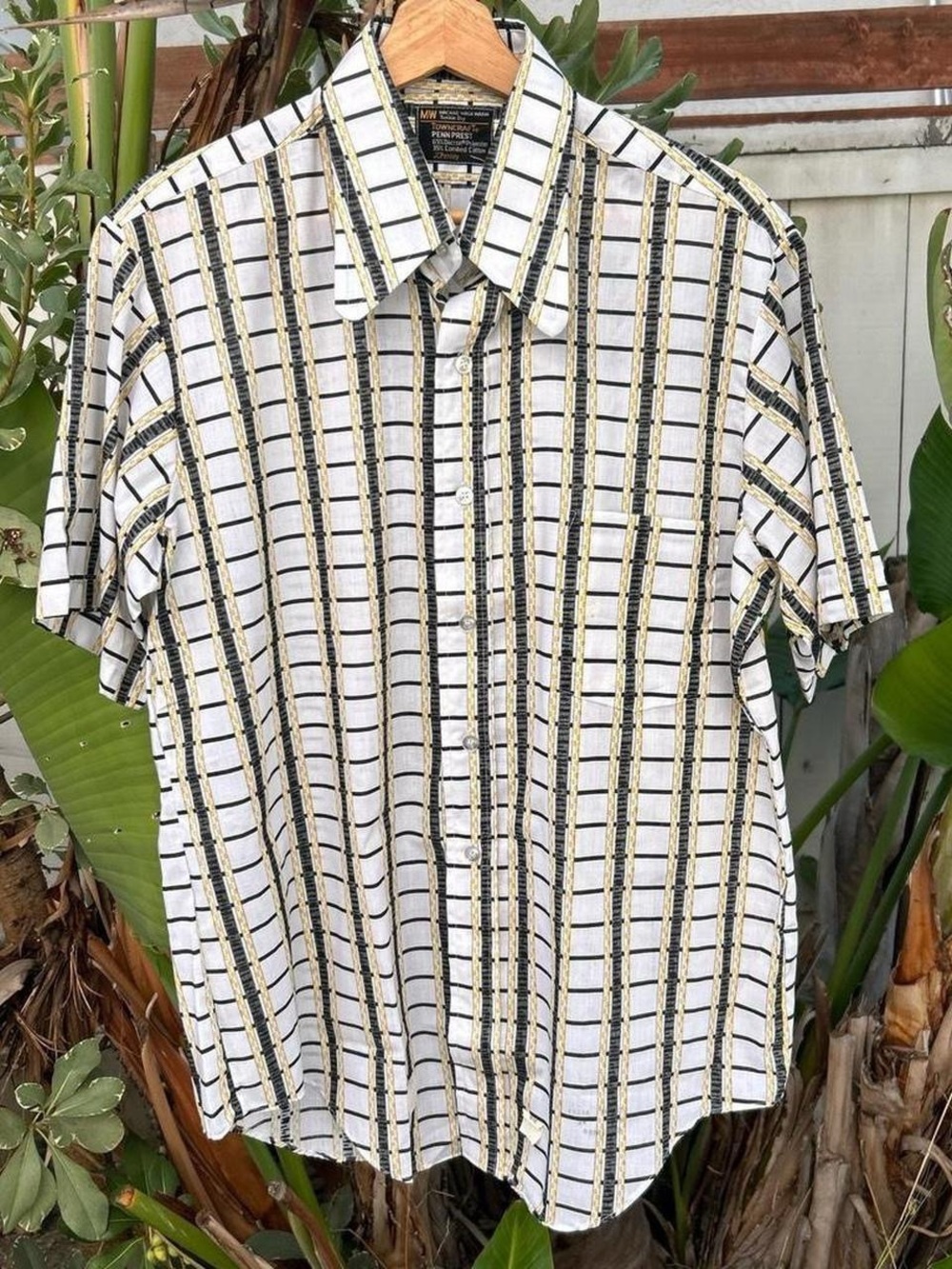 Vintage 1970s Towncraft Penn Prest JCPenney Stripe Shirt XL 23x31